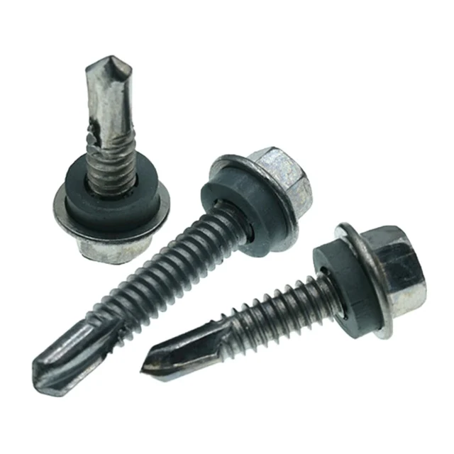 high quality self-drilling screws stainless steel 304/410 hex flange head self drilling screw