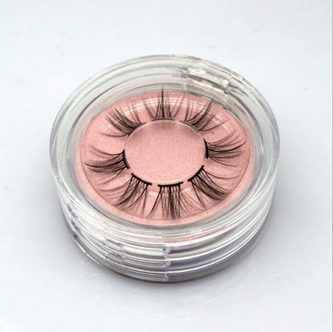 2 Layer Compact Powder Case Pink Empty False Eyelash Case 3 Layer Cosmetic Pink Plastic Empty Compact Powder Case