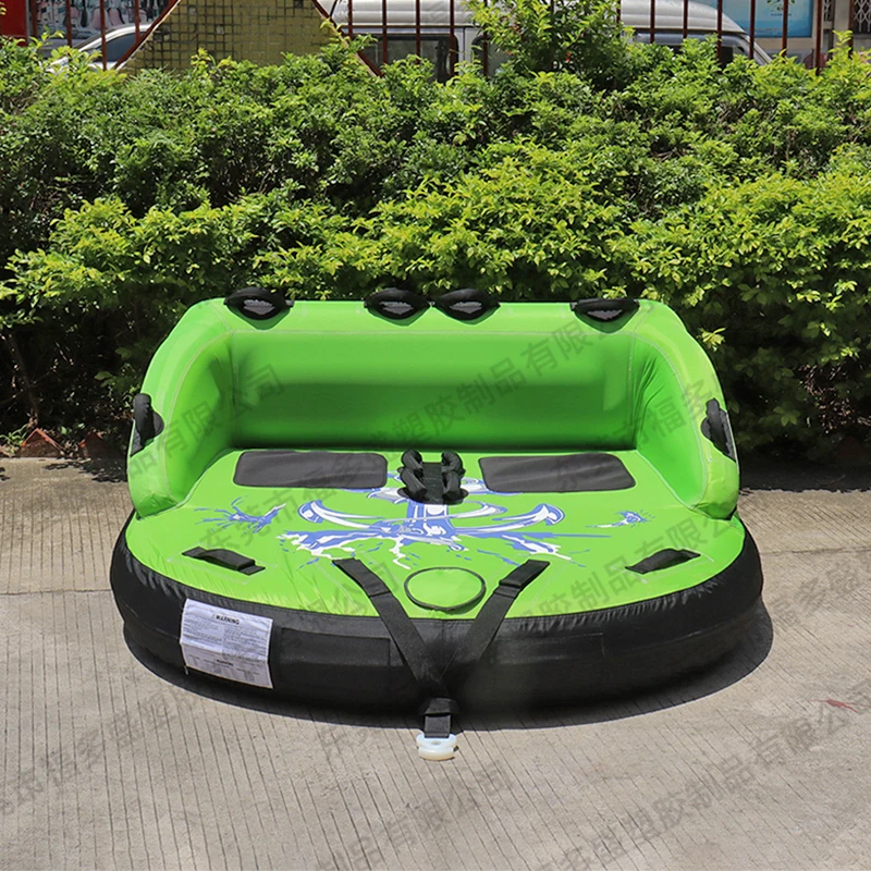 Factory spot towable tube PVC inflatable water tractor foreign trade backrest two three people drag sofa