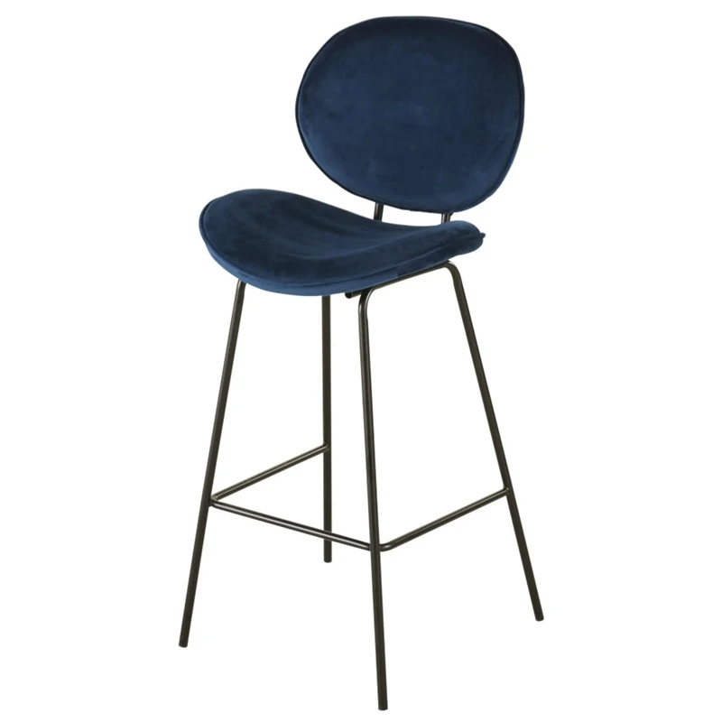 
Modern Ergonomic Metal Frame High Fabric Cover Bar Chair For Breakfast Cafe Room Counter Bar Stool 