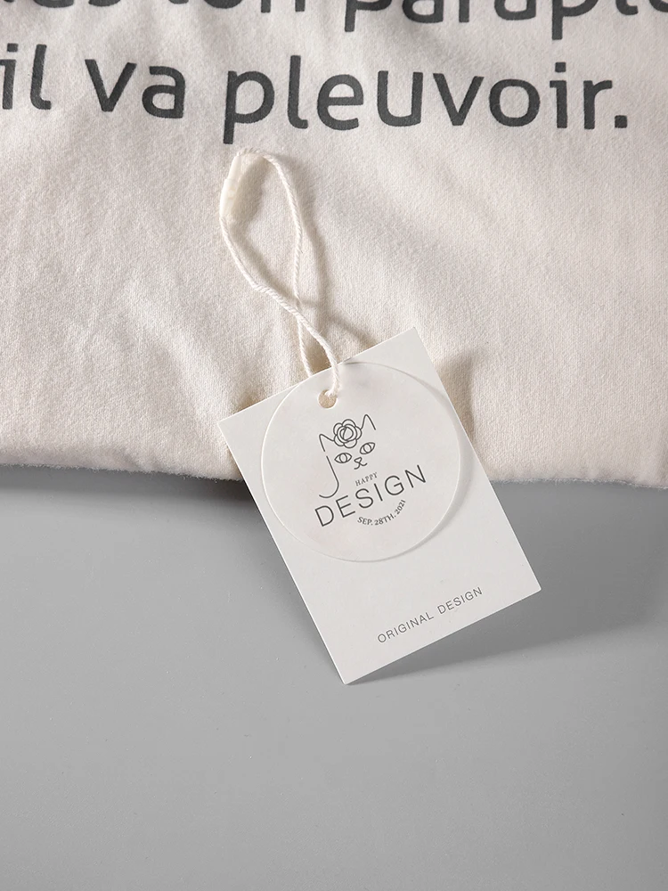 
Good Quality Round and Rectangular Two-piece Suit Cheap Paper Swing Hang Tag Price for Garment 