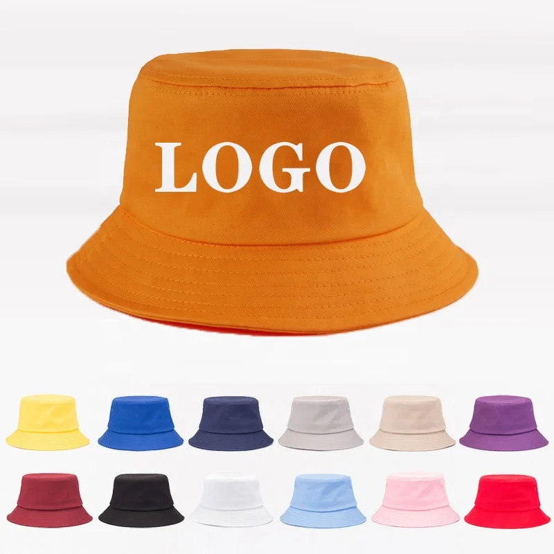 Custom Logo Print Embroidered Blank Designer Men Women Reversible Luxury Kids Fisherman Bucket Hat