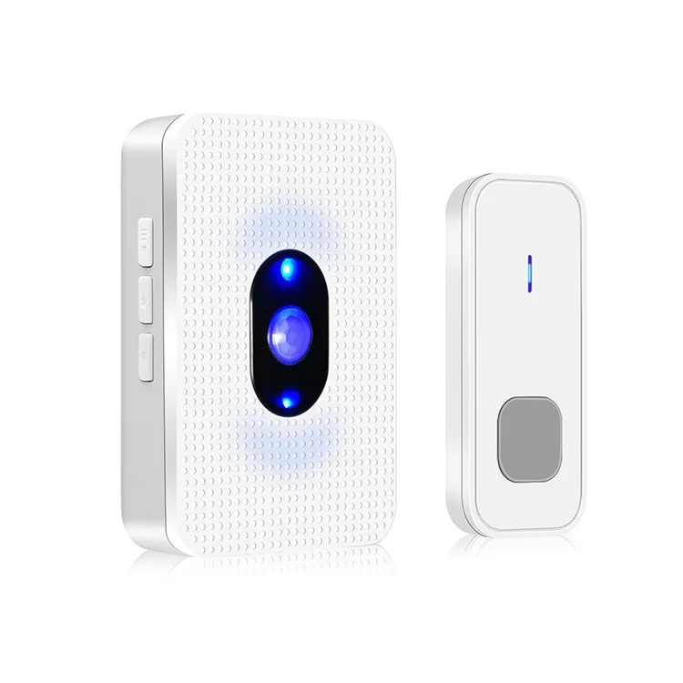 
Hot Sale IP55 Waterproof Wireless Doorbell 55 Chimes Doorbell with Indicate Light Support Customized LOGO 