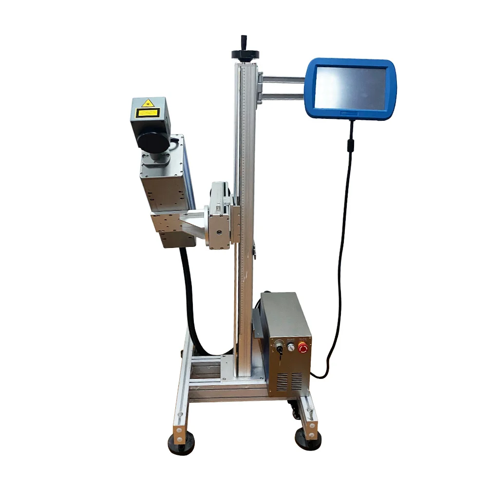 Infrared Positioning Flying CO2 Laser Marking Machine Coding for Pet Bottle Plastic Bag Expiration Date Marker