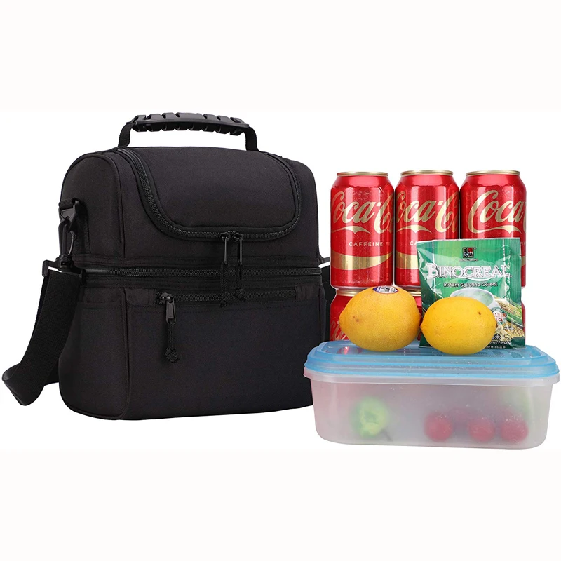 Custom logo RPET picnic luxury sublimation Reusable Leakproof Insulated thermo food Lunch box shoulder tote Cooler bag