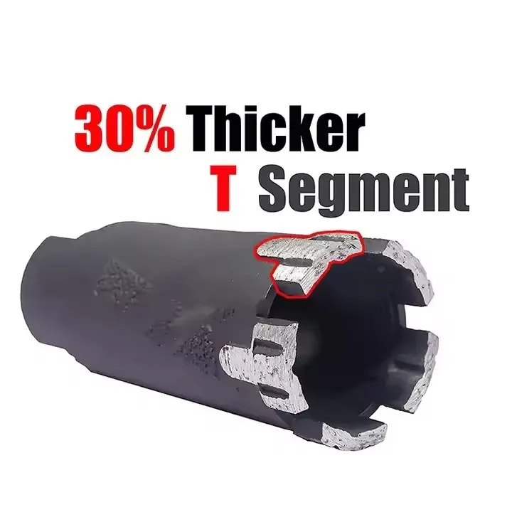 Vacuum Brazed Steel T Segment Turbo Wet&Dry Diamond Core Drill Bit for Granite Hard Stone