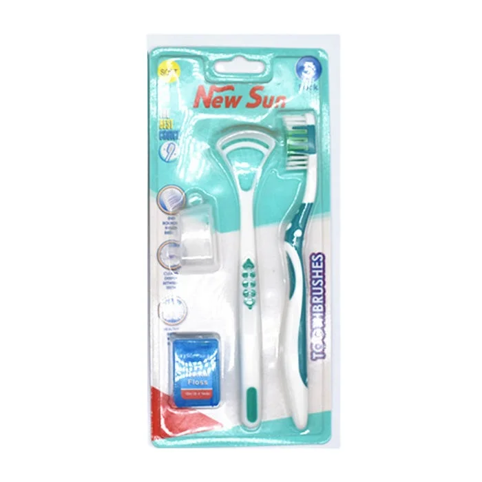 Wholesale Unique 4pcs blister card hotel motel mirror denture orthodontic Oral hygiene Dental Scaler toothbrush travel kit