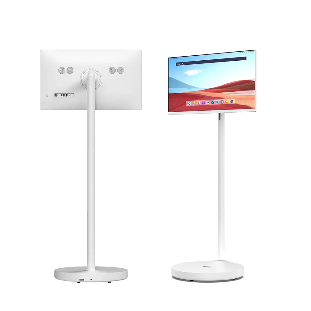 27 Inch Portable Built-In Battery all in one  lcd white floor standing For  Education Gaming relaxing Use