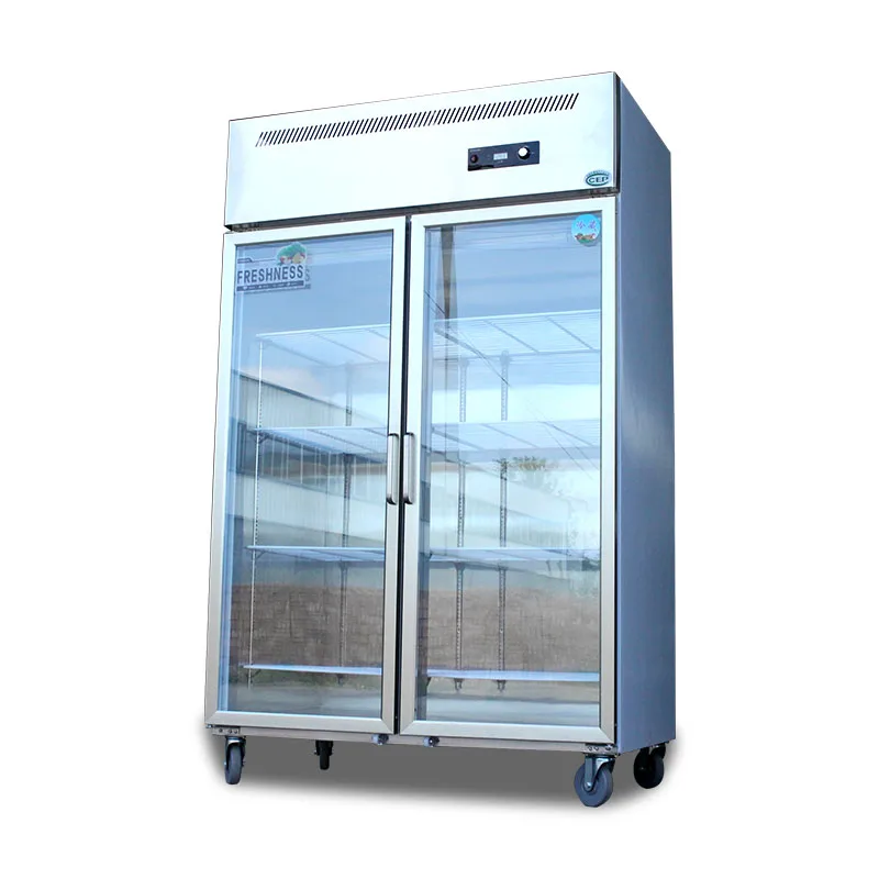 Коммерческая Вертикальная морозильная камера для напитков r134a 300 л, используемая для продажи, стеклянная дверь холодильника