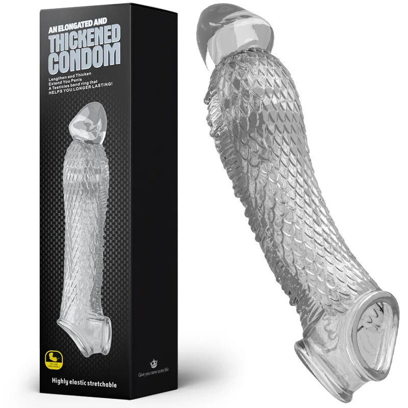 Penis Sleeve Extensions Condom Male Enlargement Delay Vibrators Clits Massager Cock Ring Vibrating Penis Cover Sex Toys For Men