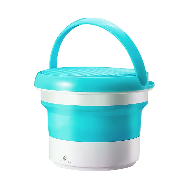 Mini washing machine silicone water folding washer bucket Collapsible Foldable automatic underwear washing machine for baby