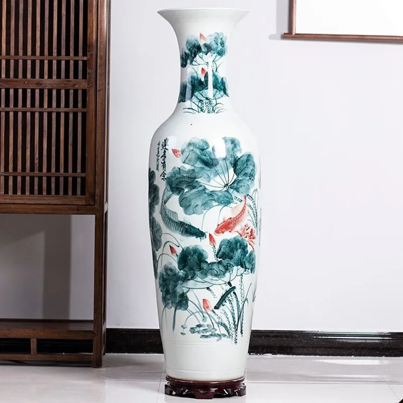 Очень большие напольные вазы jingdezhen Китайская дешевая фарфоровая большая декоративная ваза для пола из перегородки