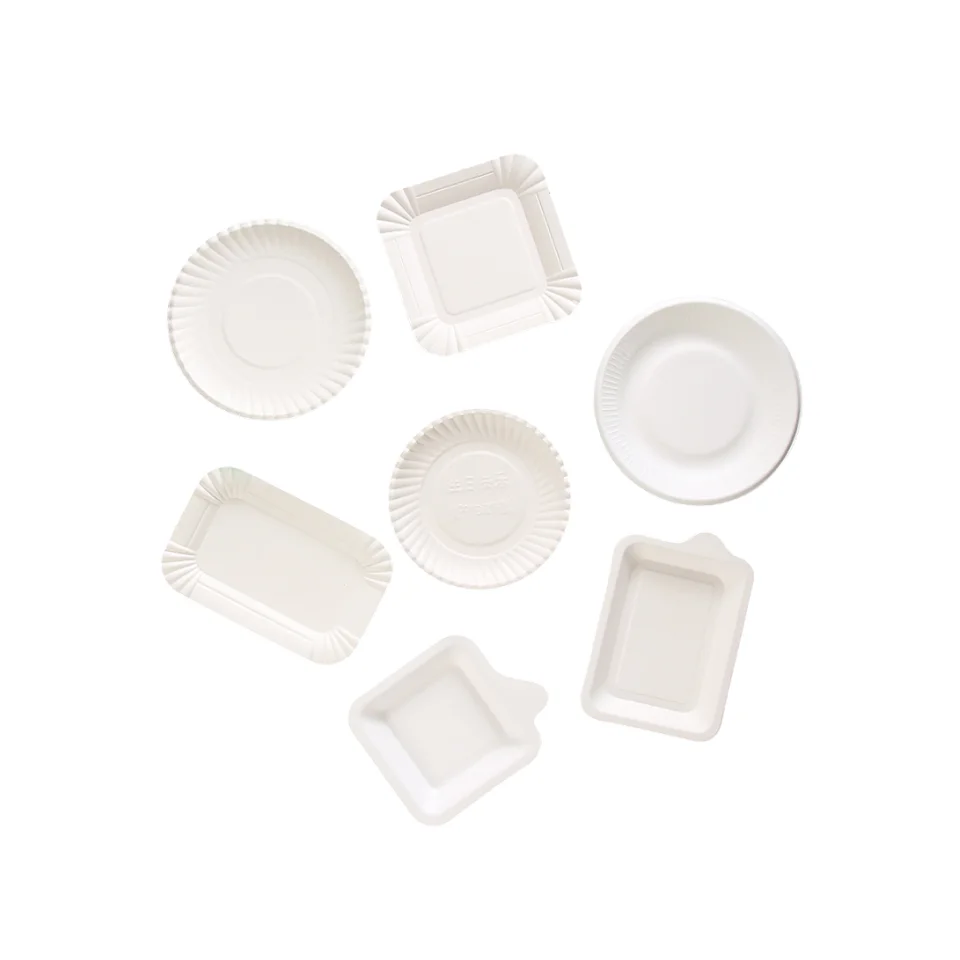 Custom Printed 6 7 8 9 10 Inches Disposable Paper Plate White and Gold Dot Dessert Plates Round Paper Plates for Wedding Party