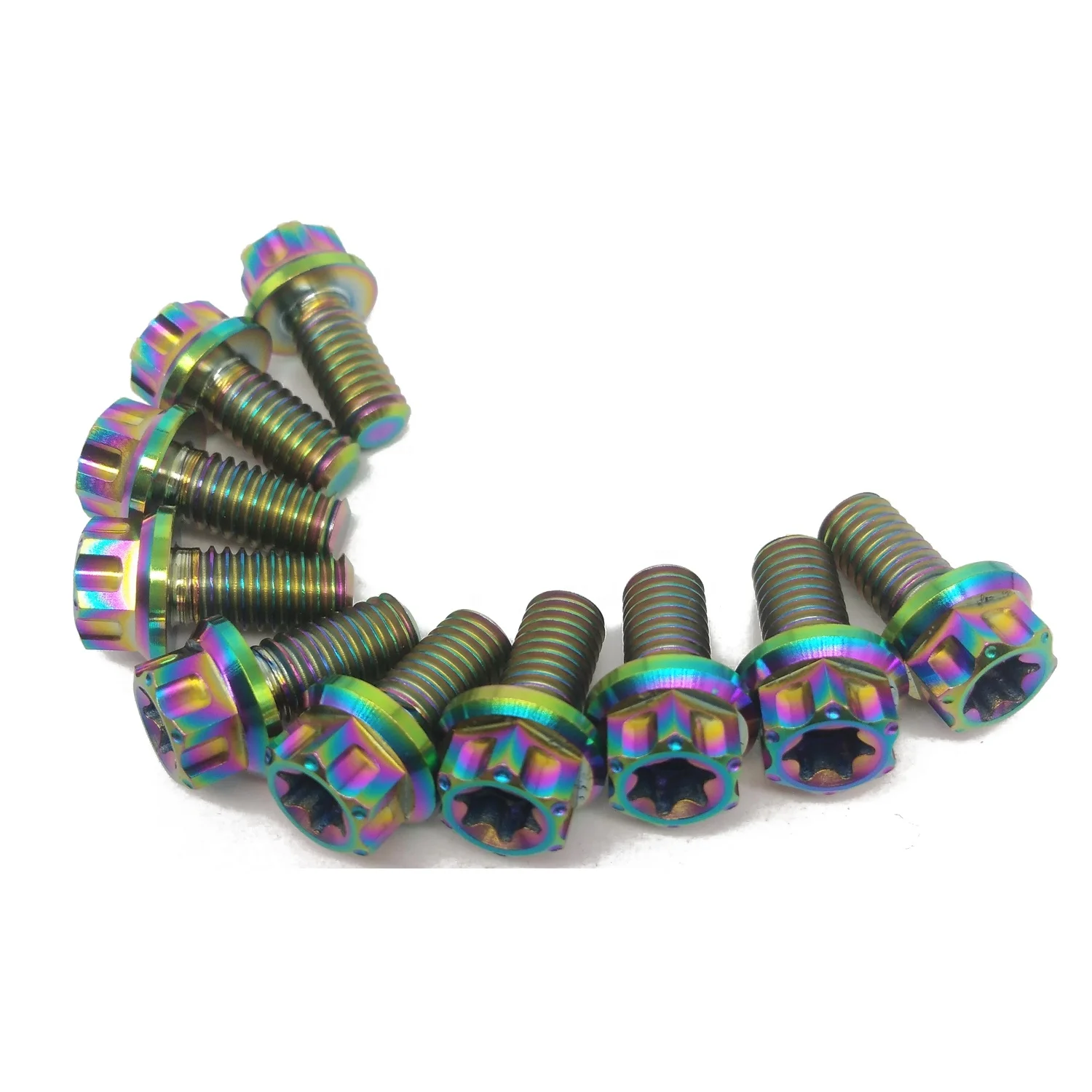 M6 M7 M8 M10 M19 M21 Motorcycle Grade 5 Hexagon Flange Bolts Din 6921 Hex Flange Head Titanium Bolts