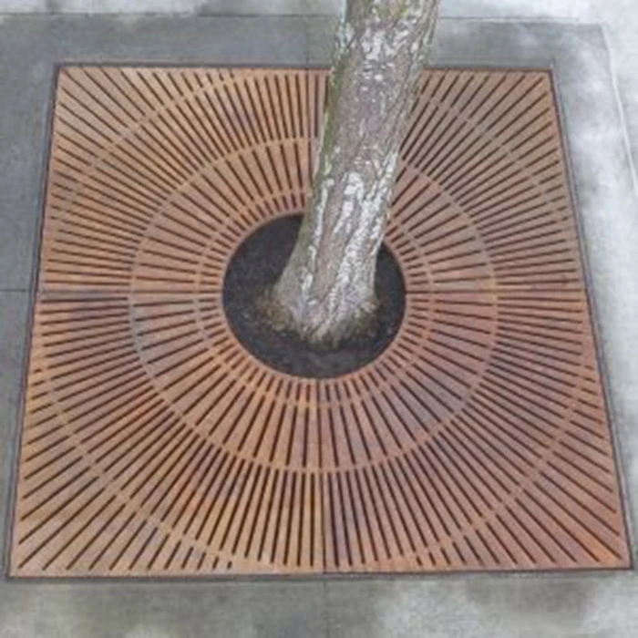 Garden Metal Tree Grilles Outdoor Rust Tree Guard Corten Steel Tree Grate