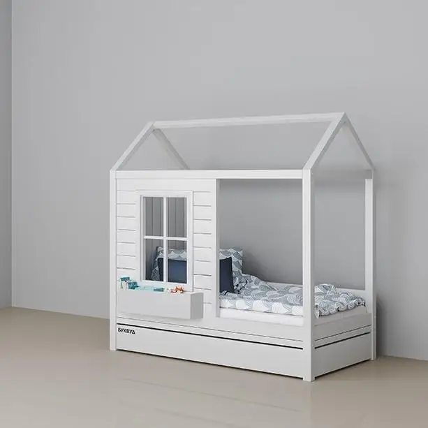 Cheap Factory Price yellow beetle toddler bed wood frame beds castle Made In China Low