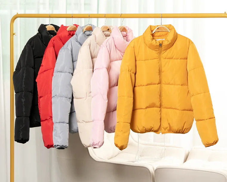 Coldker Fashion Bubble Coat Solid Standard Collar Oversized Short Jacket Winter Autumn Female Puffer Jacket Parkas Mujer