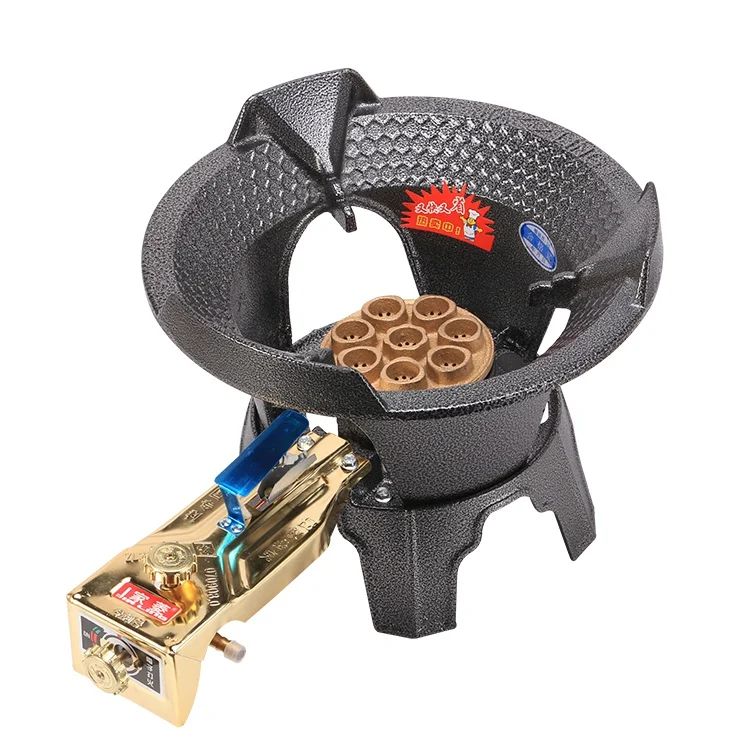 Долговечная чугунная газовая плита с мощным огнем, домашняя кухонная горелка для вок, коммерческие газовые плиты