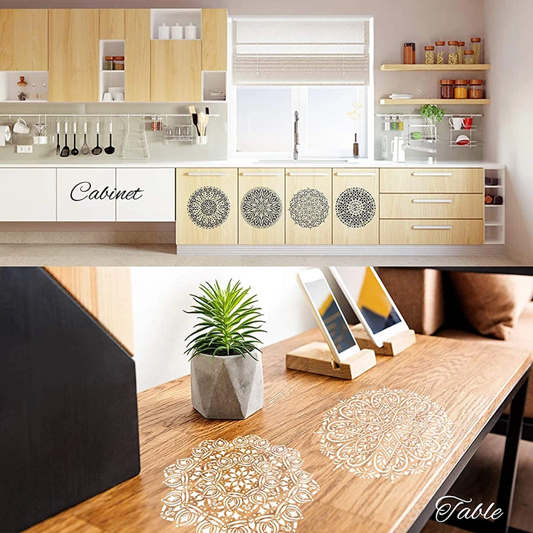 Настраиваемые пластиковые трафареты Мандала трафареты для рисования на деревянной стене напольной плиточной ткани