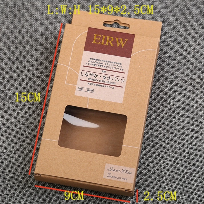 Custom logo eco friendly brown kraft paper packing boxes with clear window Retail woman underwear packaging box