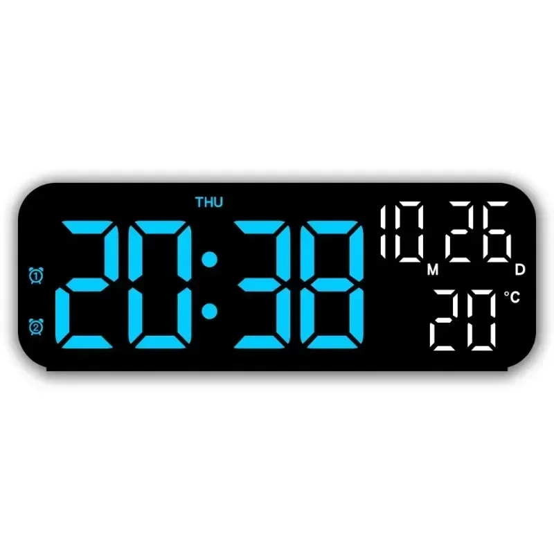 Digital Alarm Clock Multi-Function LED Clock Voice Control Temperature and Date Day Display Night Mode Bedroom Decoration Table