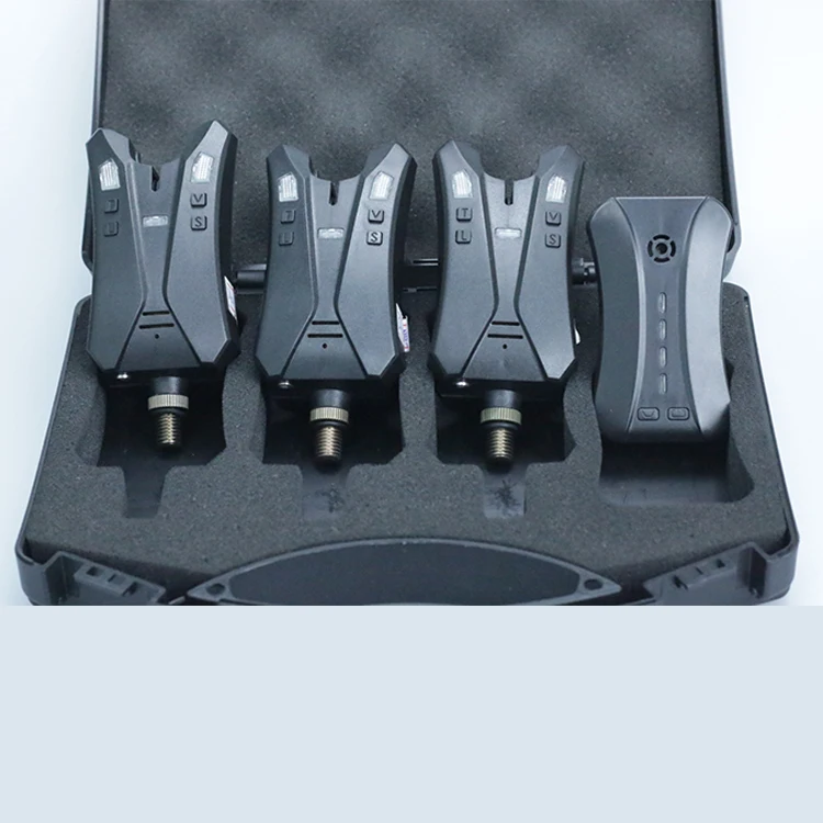 
High Quality Wireless Carp Fishing Bite Alarm of 3 + 1 Receiver + Case Tackle 