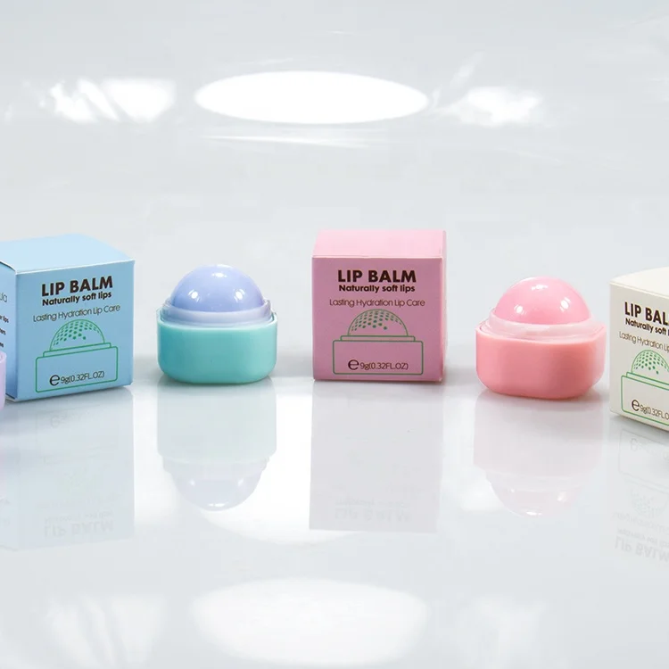 Vegan Lips Care Strawberry Scented Lipbalm Ball Smooth Moisturize Dry Lips Lip Balm