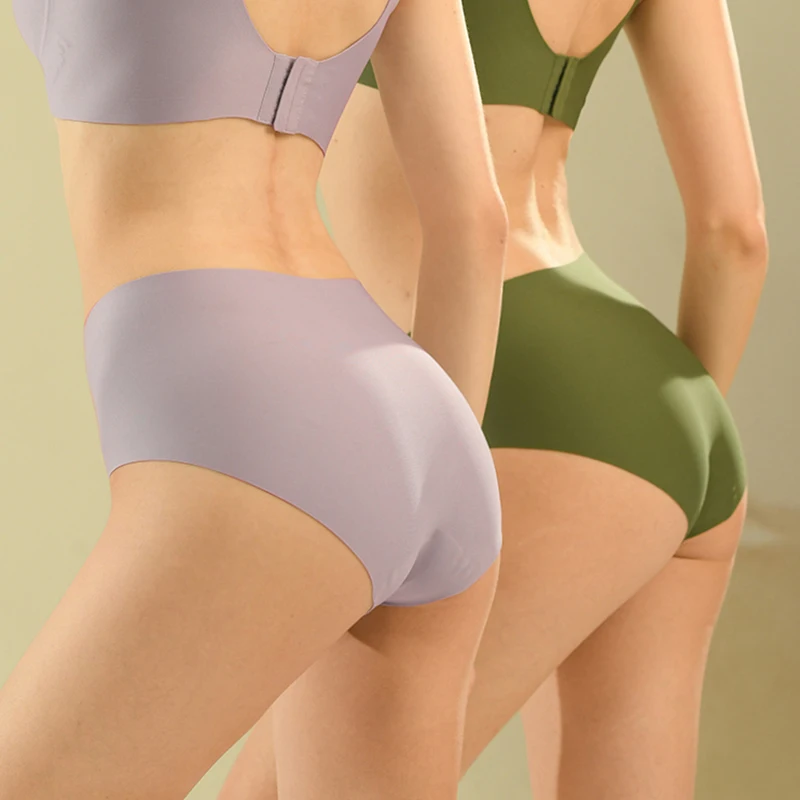 Breathable Comfortable Quick Dry Free Size Ropa Interior Mujer Mid Waist One-piece Seamless Briefs