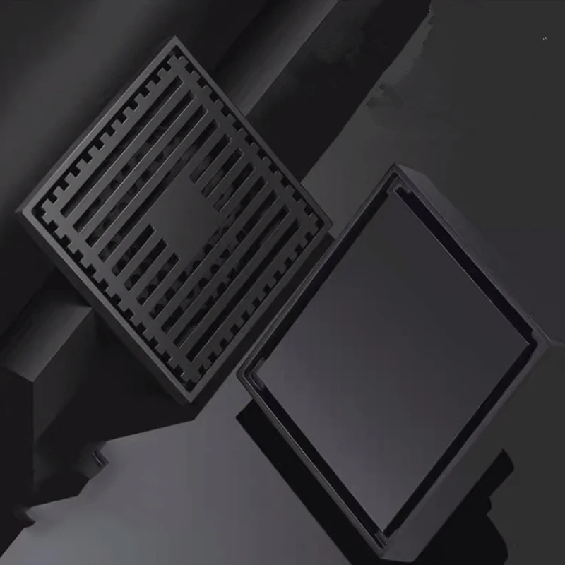 Bathroom accessories shower filter hidden floor drain Black Shower Tile Insert Floor Drain