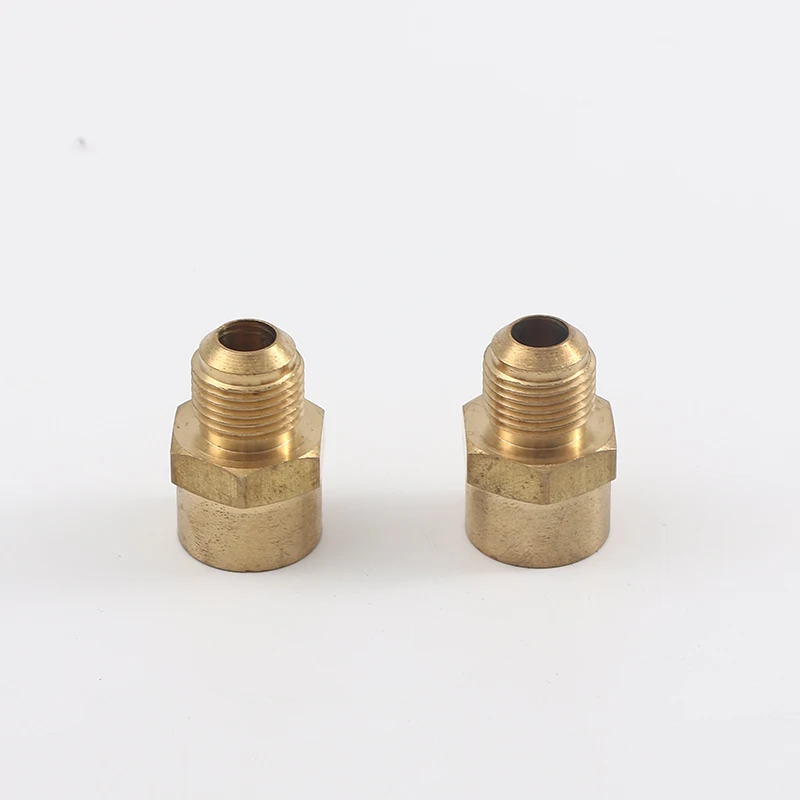 Non-standard processing brass parts lubricating oil pipe joint internal thread copper pipe fitting Hex Nipple Brass Pipe Fitting