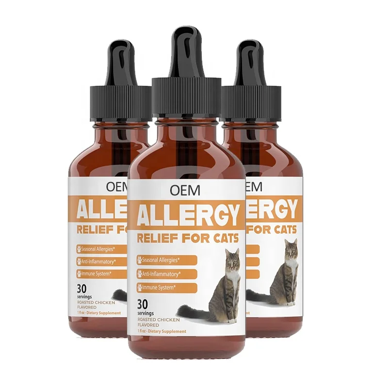 wholesale customization Seasonal Allergy Drops with natural antibiotic for Cats Health Allergy Relief liquid