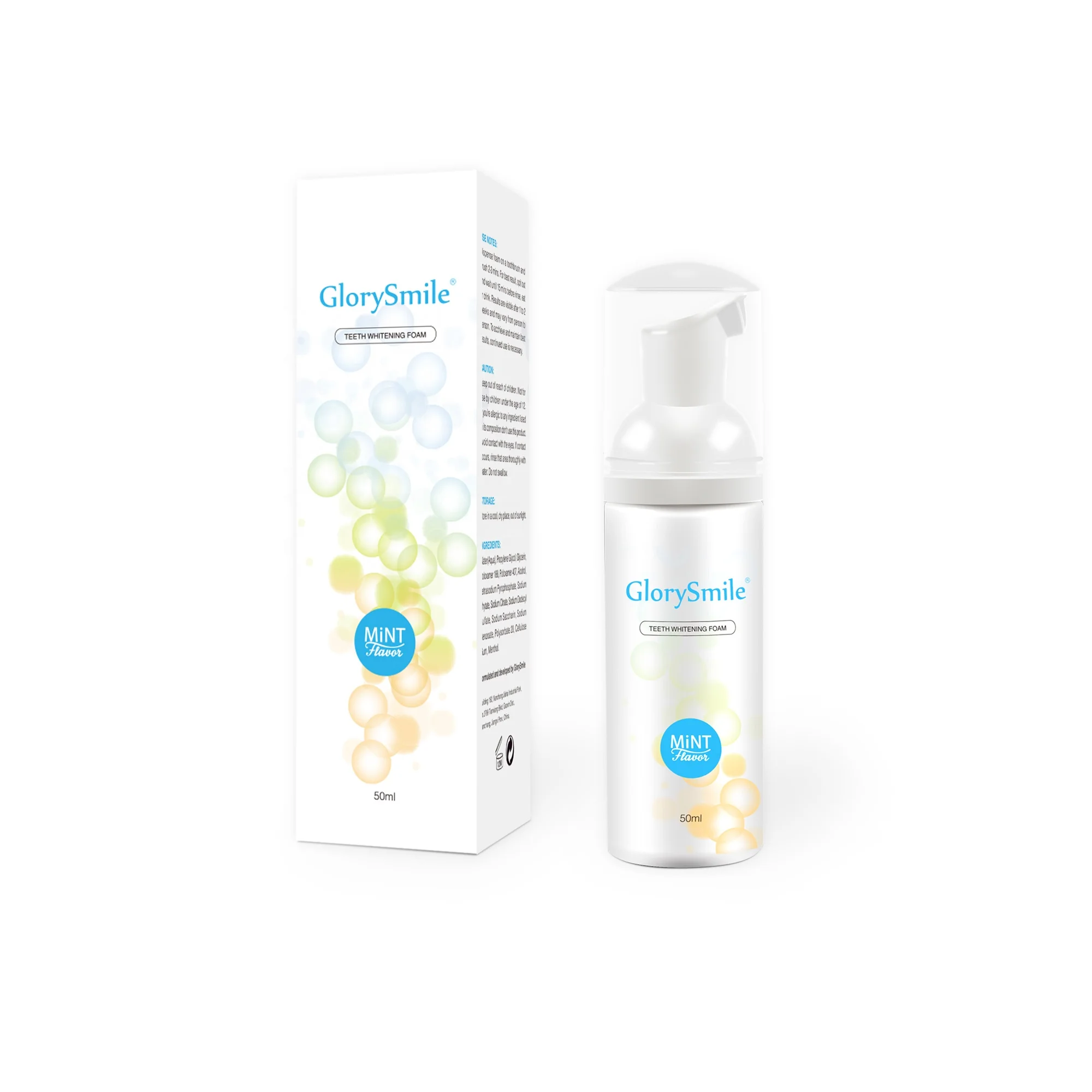  2020 горячая Распродажа Glorysmile Органическая Мягкая очищающая пена для отбеливания зубов мусс ежедневного