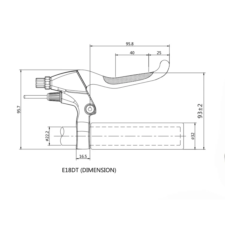 Oufeya factory Sales E-bike  Aluminum Brake Lever with Cut Off Accessories Electric Bicycle Brake Lever