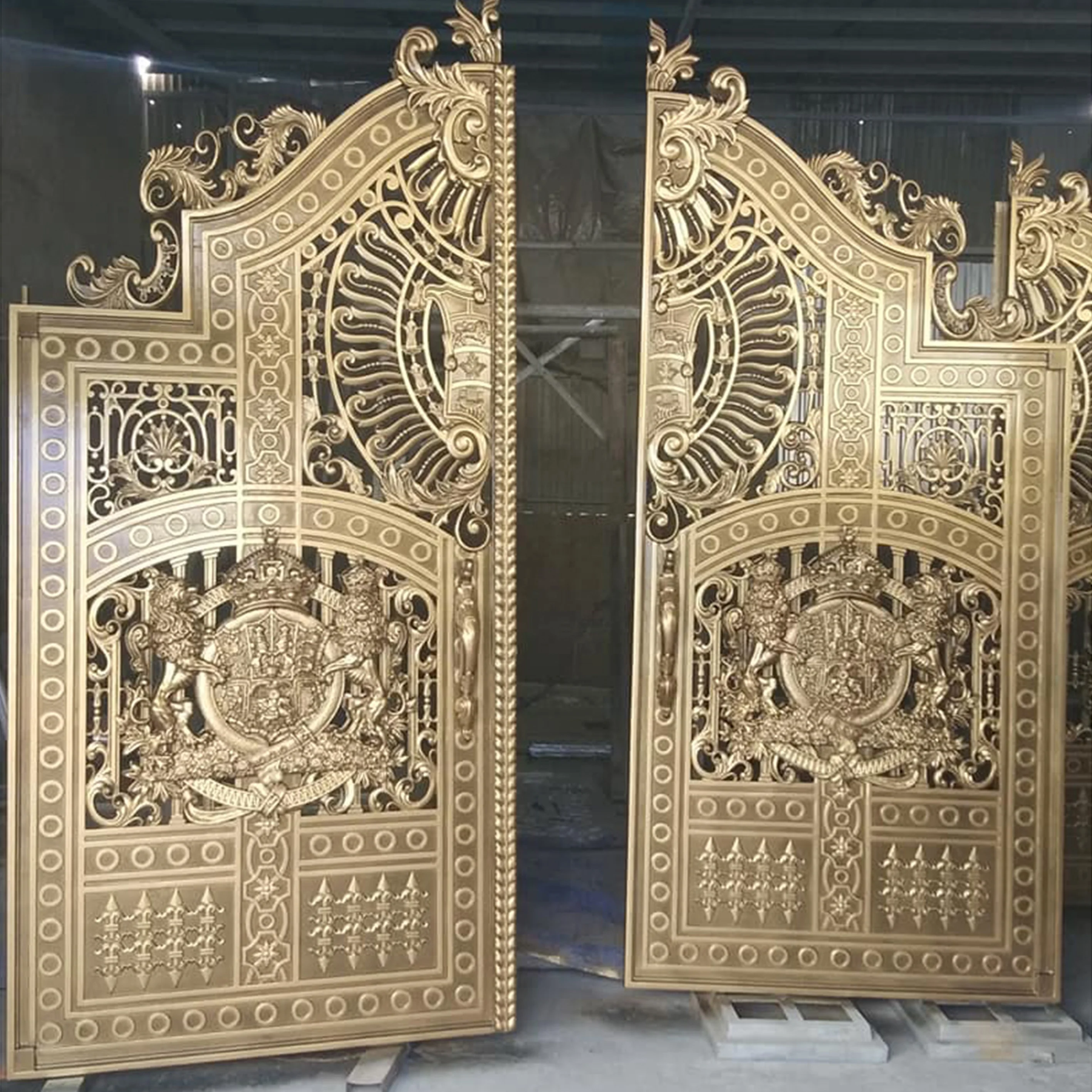 Accept Drawing Design Laser Cut Wrought Iron Profile Garden Gate aluminum main gate / entrance gates with automatic