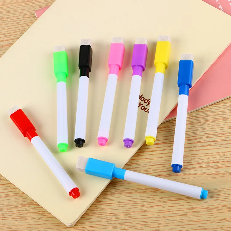 Manufacturers direct color core black core whiteboard pen creative with brush water-based environmental protection trumpet erasa