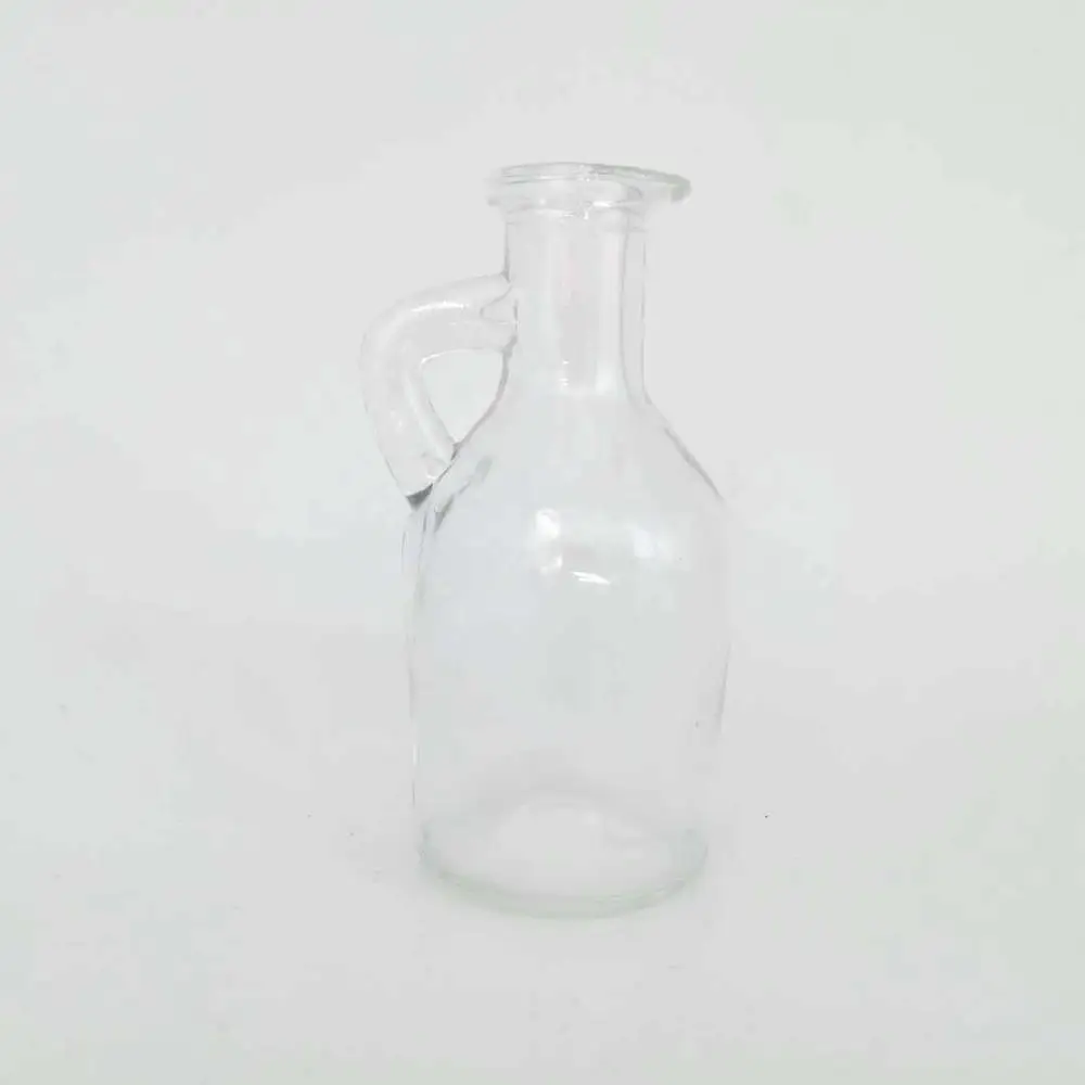 3oz clear cheap cooking olive oil glass bottle for soy sauce vinegar ketchup with cork and ear handle100ml