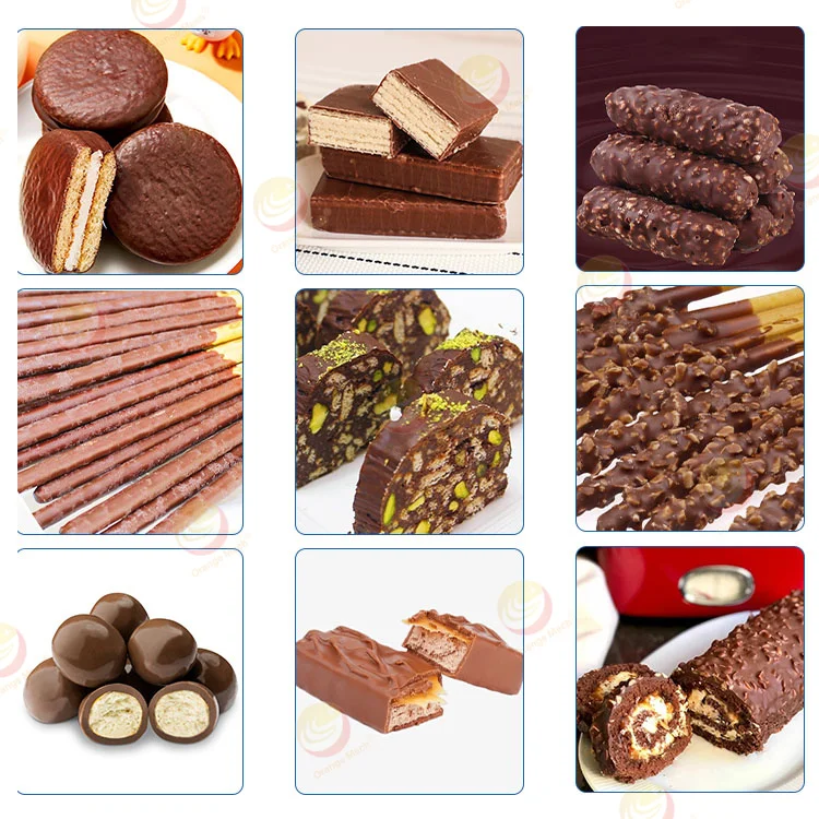 Compound Chocolate Coating Machine Cake Small Melt Chocolate Enrobing Line with Cooling Tunnel
