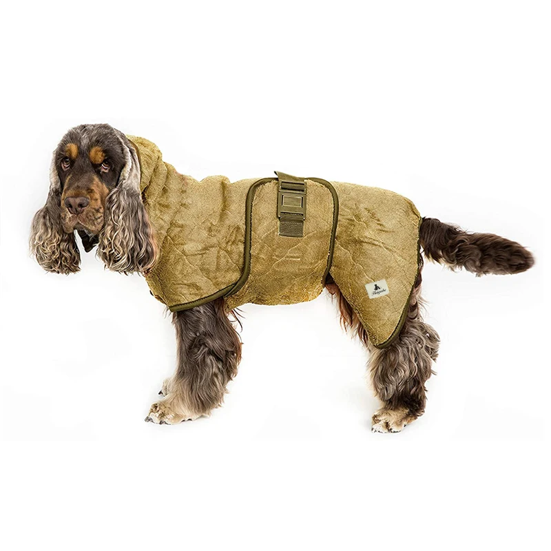 Wholesale Custom Factory Large Washable Luxury  Designer Water Absorbent Pet Dog Drying Coat Clothes