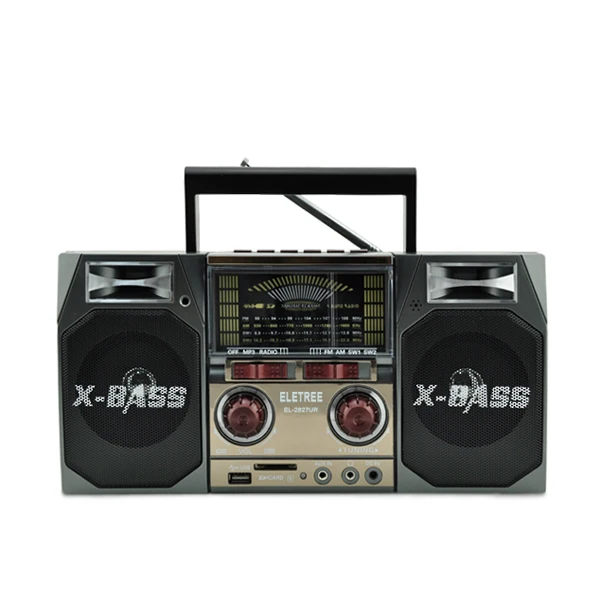 MD-2827URNew Style usb/tf card play remote control DC 5vadapter port lithium cell 1200 mah battery  fm/am/sw portable fm radio