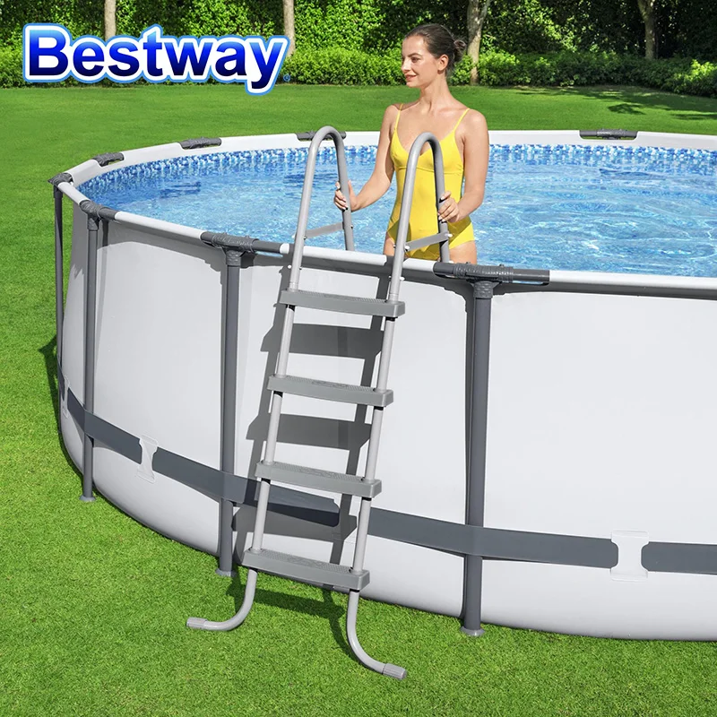 Bestway 56420 Steel Pro MAX 12ft x 48in 366cm x 122cm Family Garden Metal Frame PVC Round Above Ground Swimming Pool