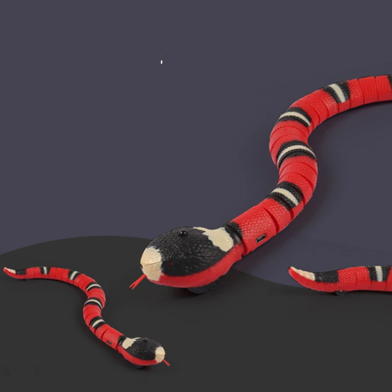 OEM ODM custom logo interactive cat toys smart sensing snake cat toy custom built-in infrared sensor snake smart toy for cats