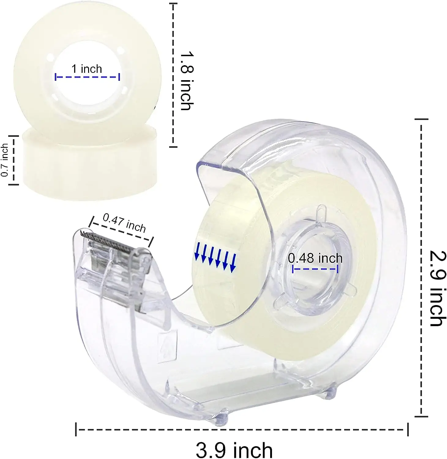 Eco-friendly Office Stationery cute tape dispenser mini clear plastic tape dispenser