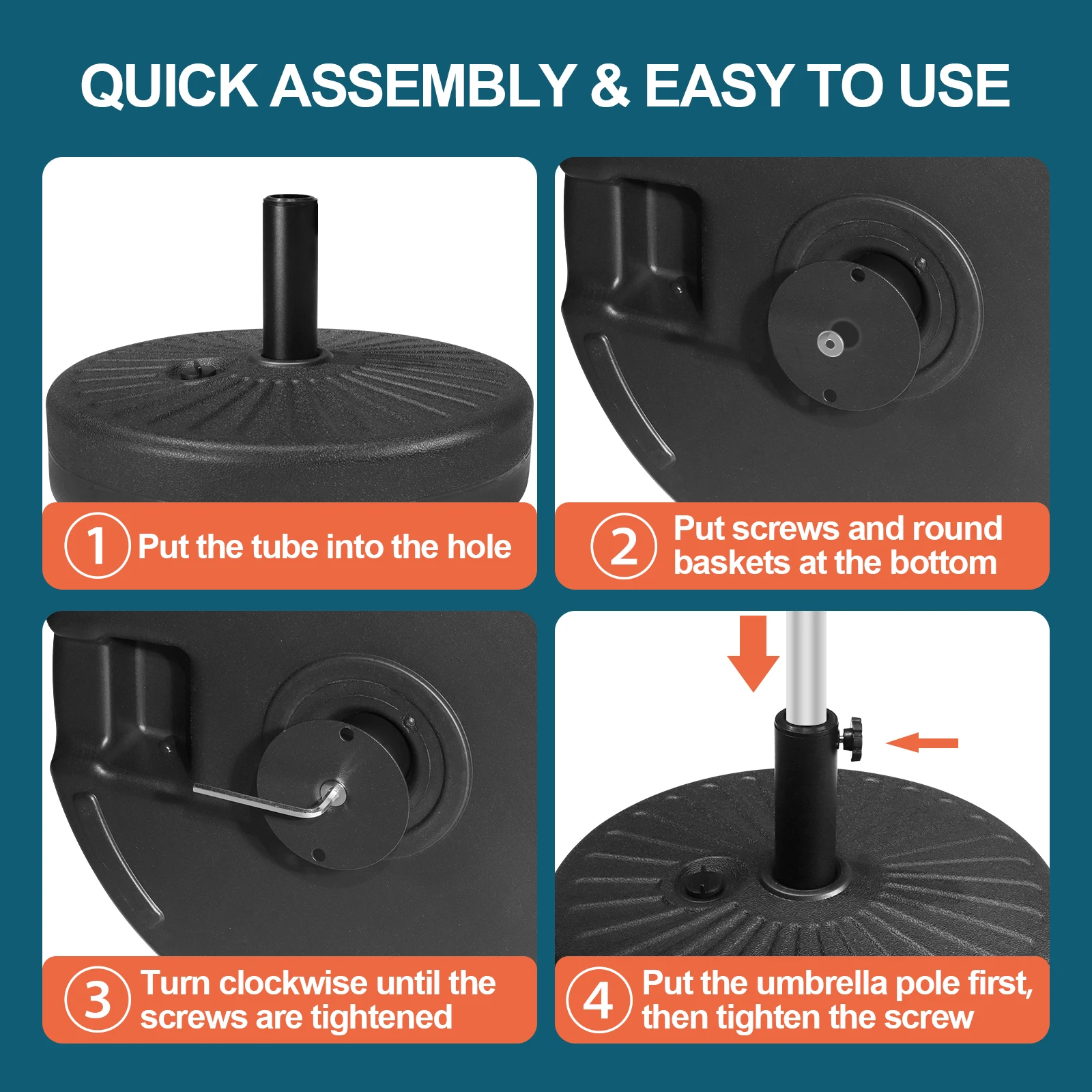 Top Green High Quality and Good Price Patio Round Magnetic Base Sun Umbrella Base for Garden Outdoor Umbrella Parasol Other Pole