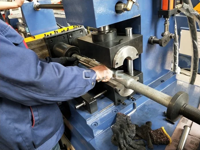 
Single station automatic hydraulic conical tube end forming machine for fitting one tube into another 