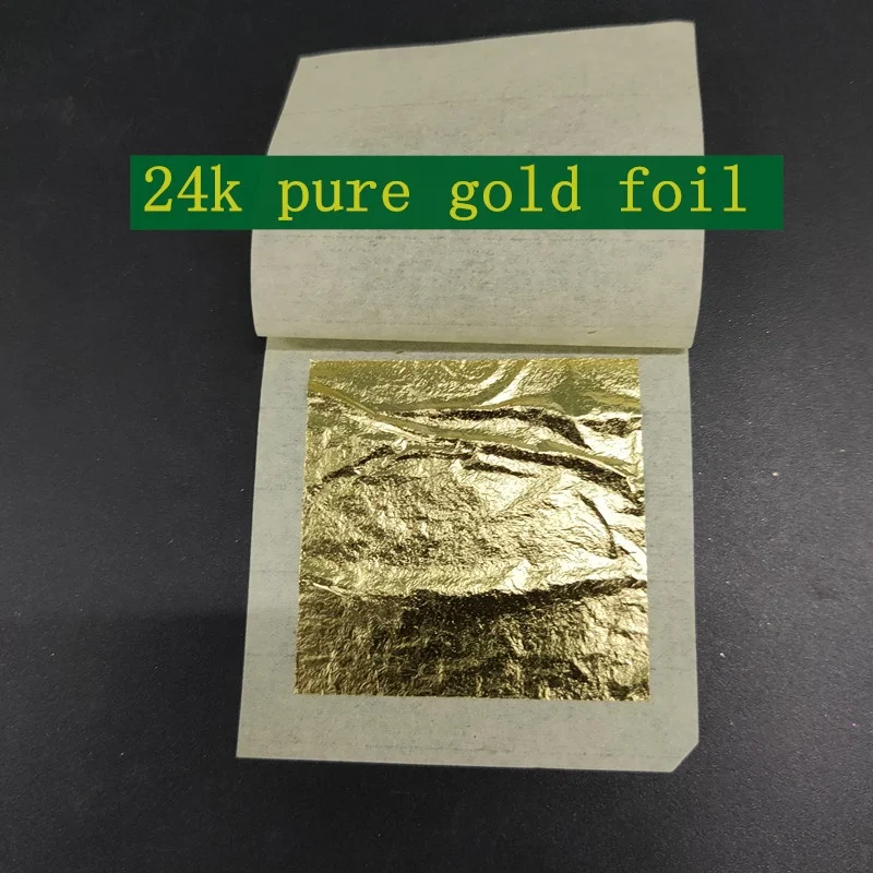  Съедобные хлопья из чистой золотой фольги 24k настоящий 98 лист сломанная Золотая фольга для украшения