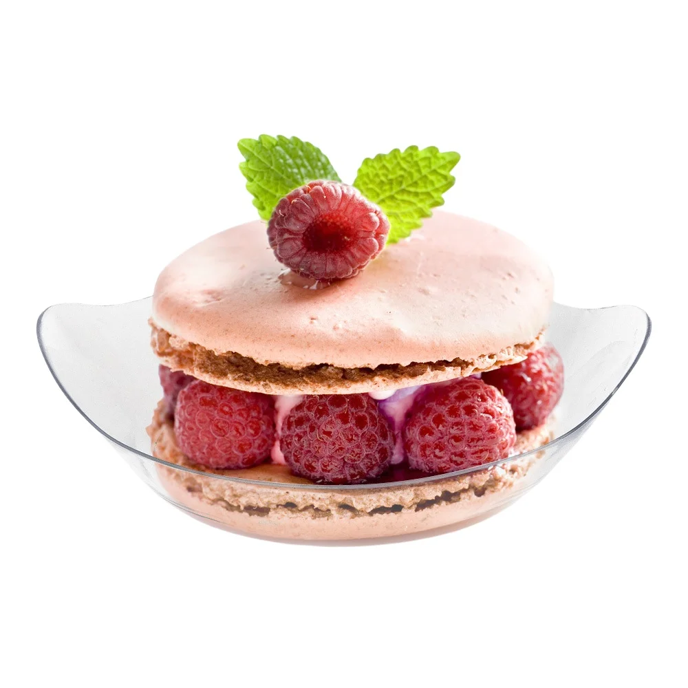 Wholesale Mini Dessert Plates Ice Cream Cups Appetizer Tray Clear Disposable Plates for Cakes Desserts Appetizers Snacks Tasting