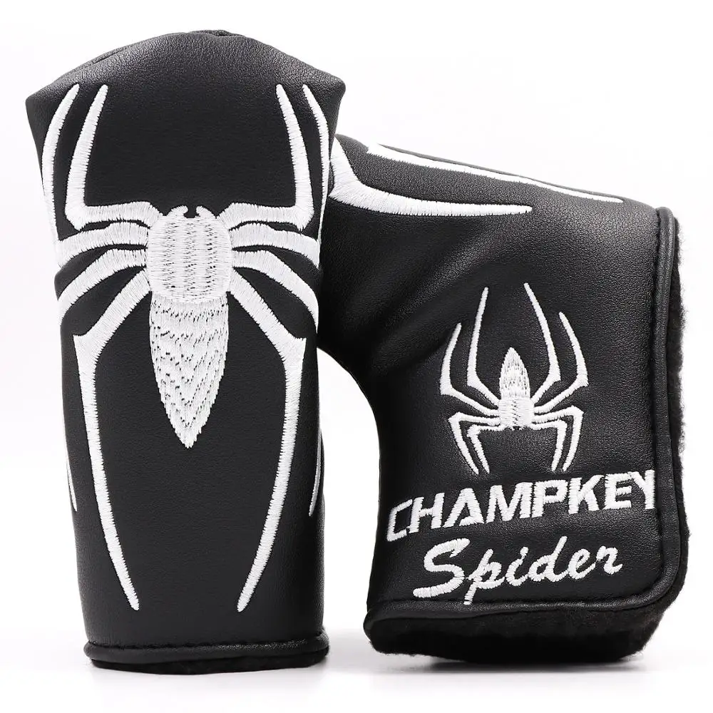 
Wholesale Custom Magnetic Golf Putter HeadCover Spider Design PU Leather Golf Blade Cover 