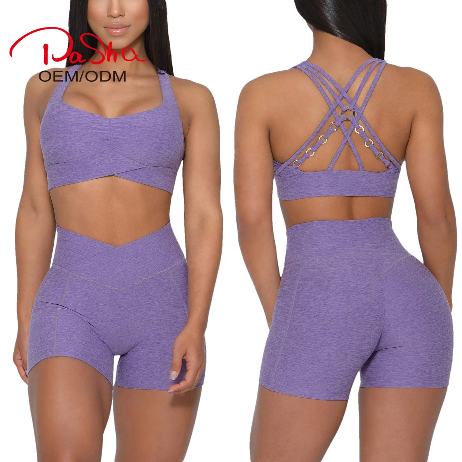 Pashasunshine  2022 new Seamless High waist hip lift Gym Clothing For Women  Zip up Crop top 6 piece SETS