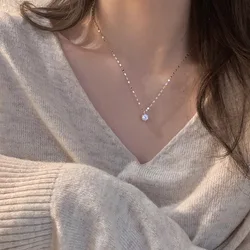 Japan and South Korea new 925 sterling silver necklace fashion diamond necklace women