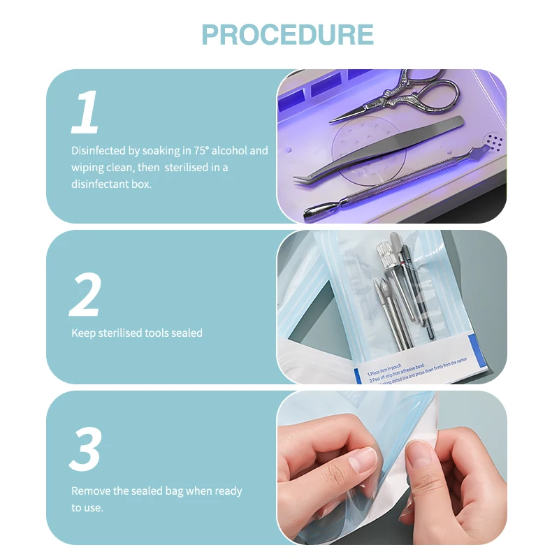 200 Pouches Per Box Self-Sealing Sterilization Pouches, Latex-Free, Color Changing Indicator,Multiple Specifications